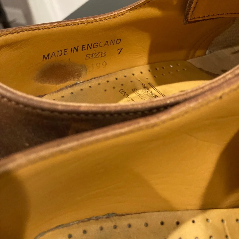 Dr. Martens Brown Leather Derby Shoes with Yellow Stitching